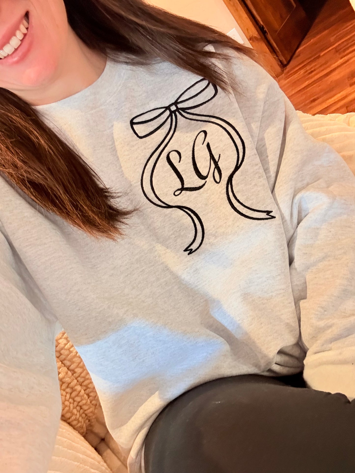 Embroidered Bow + Initials