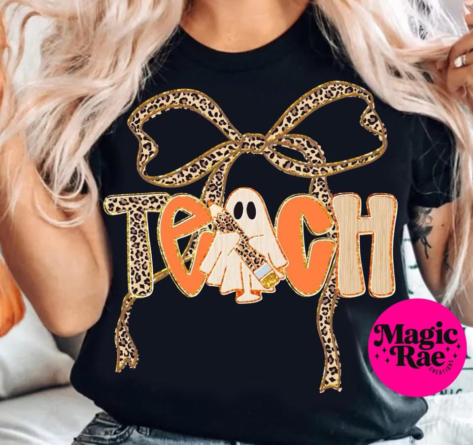Cheetah Halloween Teacher Tee