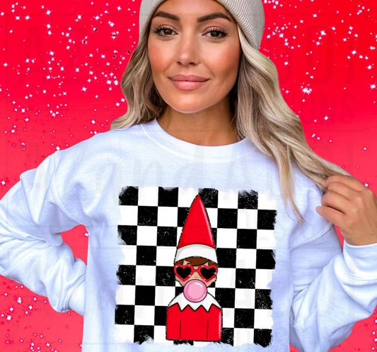 Santa's Helper Checkered Tee