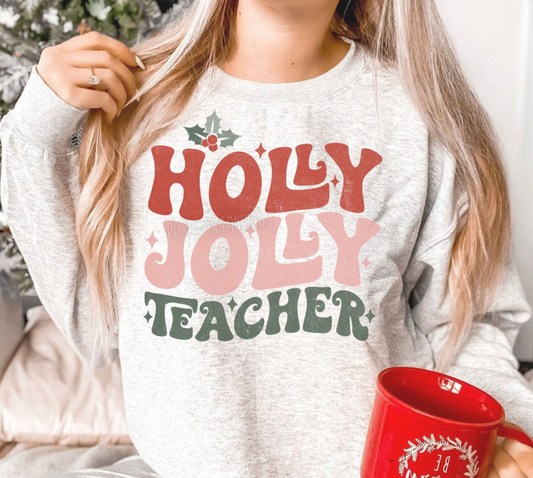 Holly Jolly Teacher Tee