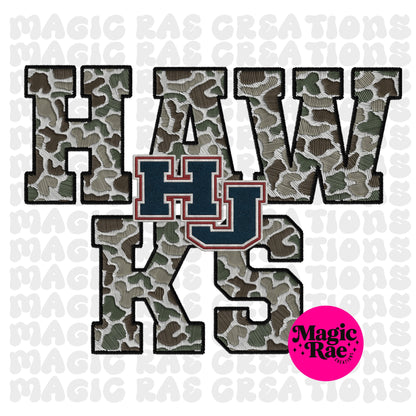Faux Embroidered Camo Tee