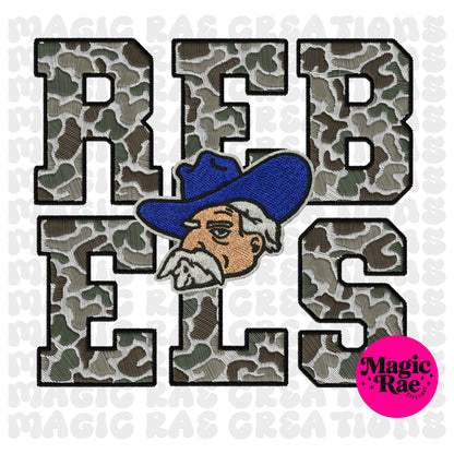 Faux Embroidered Camo Tee