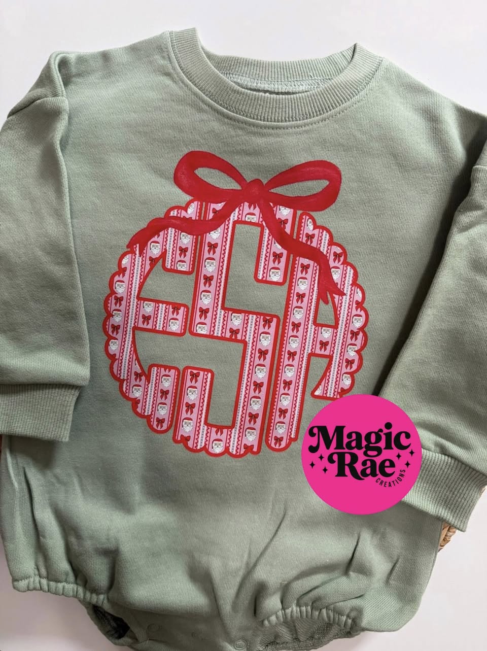 Christmas Monogram Romper