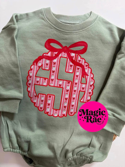 Christmas Monogram Romper