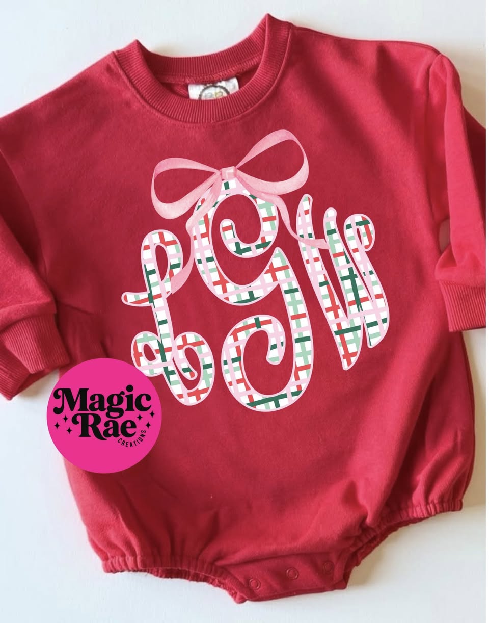 Christmas Monogram Romper