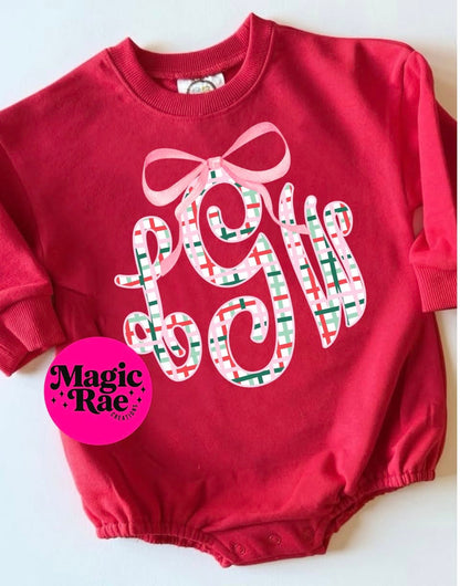 Christmas Monogram Romper