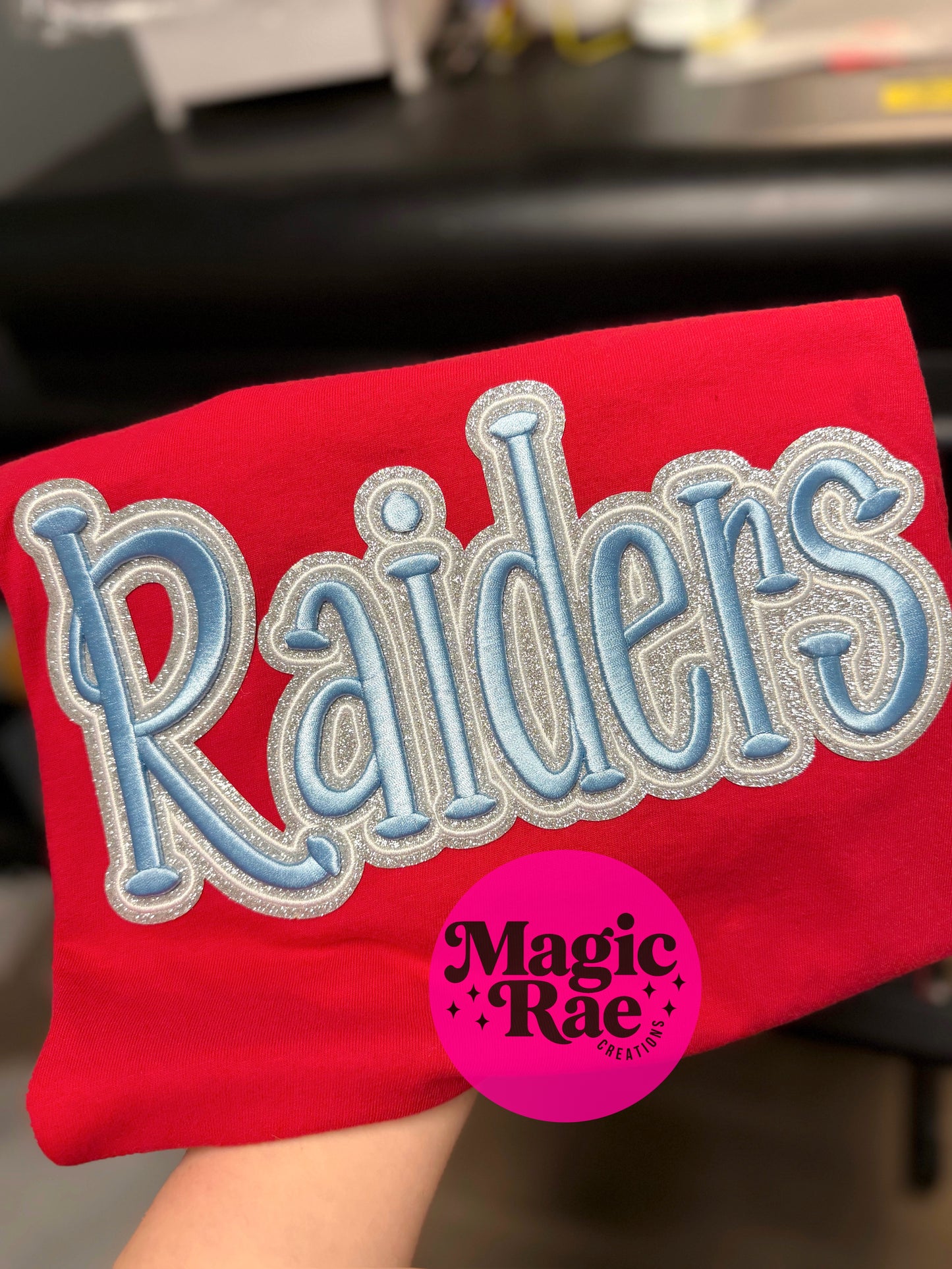 Embroidered Puff Glitter Tee