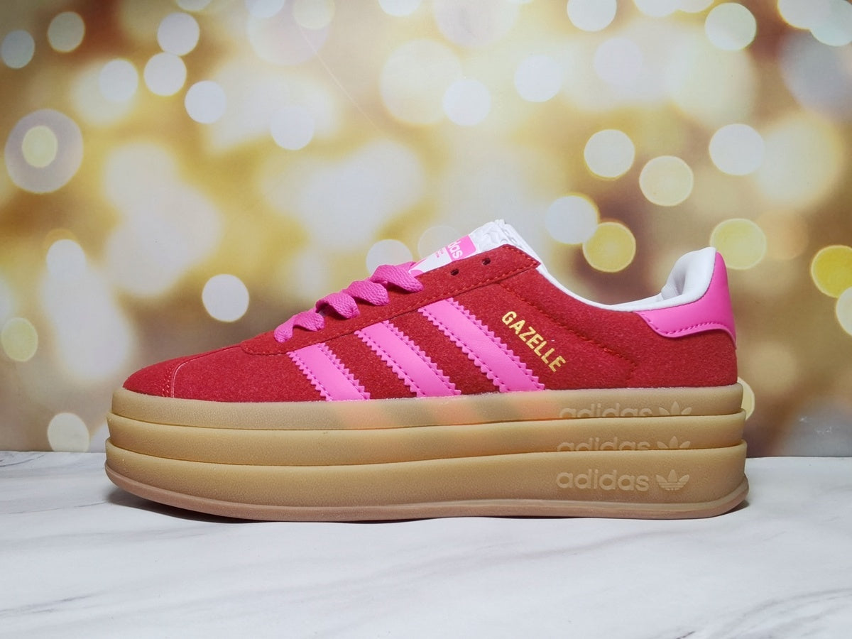 Red & Pink Stripe Platform Shoe